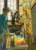 Marjorie Wallace, Self Portrait in Studio
