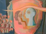 Konfrontasie by Bettie Cilliers-Barnard, oil on canvas, sold Nov 2016