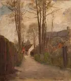A Village Lane by Frans Oerder, oil on canvas, offered Nov 2016