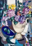 Aileen Lipkin, Still Life with Hydrangeas, oil on canvas