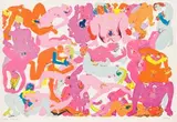 Orgy 4 by Walter Battiss, colour screenprint, sold Nov 2016