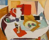 Maud Sumner, Tabletop Still Life, oil on canvas laid down on board