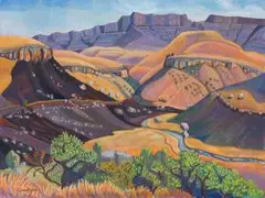 Leonora Everard-Haden, Winter Burn: Giant's Castle, oil on canvas