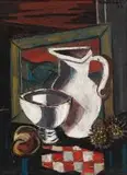 Still Life with White Jug by Maurice van Essche, oil on canvas, sold Nov 2016