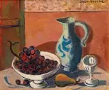 Still Life with Grapes and Jug by Maurice van Essche, oil on board, offered Nov 2016
