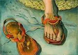 Alexis Preller, Archaic Sandals, oil on canvas laid down on board