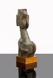 Female Form by Edoardo Villa, bronze with green patina, on a wooden base, sold Nov 2016