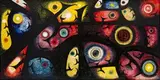 Jack Heath, Cosmic Events, oil and enamel on board
