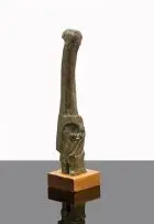 Peter Haden, Elongated Form, bronze with a green patina, mounted on wooden base