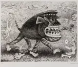 Norman Catherine, Witch Hunt, etching