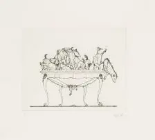 Untitled (Table II) by Wim Botha, etching, sold Jul 2016