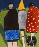 Three Figures by Colbert Mashile, oil on canvas, sold Jul 2016