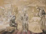 Cyril Coetzee, Tears of Camóes II: Adamastor, crayon and pastel on card