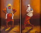 Velaphi (George) Mzimba, African Figures, two