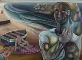 Simon Rhys Jones, The Beach, acrylic on canvas