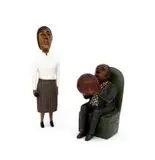 The Beer Drinker and Lady in White Shirt by Mashego Johannes Segogela, carved and painted wood, sold Jul 2016
