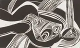 Reclining Female Figure by Cecil Skotnes, woodcut, sold Jul 2016