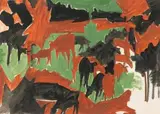 Eugene Labuschagne, Brown and Black Cattle, acrylic on paper