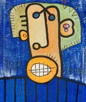Paul du Toit, Portrait, acrylic on canvas