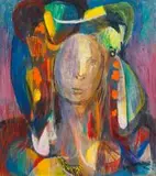 Marthinus la Grange, Face, recto; Abstract Composition, verso, oil on card