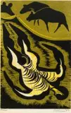 Shaka Lies Untouched by Cecil Skotnes, woodcut, sold Jul 2016
