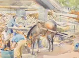 Durant Sihlali, Working Figures and A Donkey Cart