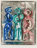Dirk Meerkotter, Drie Krygers - (Blou/Groen/Rooi), colour etching