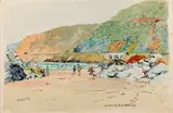 Leentje's Klip, Wilderness by Walter Battiss, watercolour, sold Jul 2016