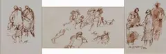 Amos Langdown, Vlug, pen, ink and wash