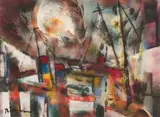 Townscape by Carl Büchner, oil on paper, offered Jul 2016