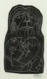 Mother and Child by Walter Battiss, linocut, sold Jul 2016