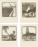 Clément Sénèque, Four scenes of Durban, woodcut