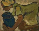 A Woman with a Pot by Frans Claerhout, oil on board, offered Jul 2016