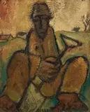 Man with a Spade by Frans Claerhout, oil on board, sold Jul 2016