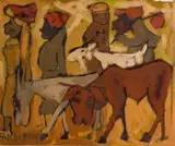 Die Kleine Trek by Frans Claerhout, oil on board, offered Jul 2016