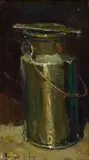 Study of a Milk Pail by Adriaan Boshoff, oil on canvas laid down on board, sold Jul 2016