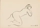 Maurice van Essche, Nude Study, ink
