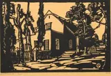 Huis in Rustenburg (Nilant 47) by Jacobus Hendrik Pierneef, linocut, sold Jul 2016