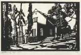 Huis in Rustenburg (Nilant 47) by Jacobus Hendrik Pierneef, linocut, sold Jul 2016