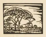 Doringbome, Pietersburg (Nilant 91) by Jacobus Hendrik Pierneef, linocut, sold Jul 2016