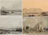 Thomas Bowler, Cape Town, on the Beach near the Military Hospital; Cape Town, near the Amsterdam Battery; Cape Town from Tamboer's Kloof, Lions Hill; and Roman Catholic Church of St Mary of the Flight into Egypt, Ca, lithographs, four