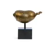 Louis le Sueur, Pig at High Velocity, bronze on a perspex and stone base