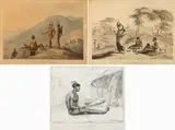 Samuel Daniell, Bushmen Hottentots Armed for an Expedition; Boosh Wannahs; and A Boosh-Wana, lithographs