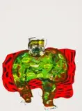 Robert Hodgins, Full Camouflage, colour lithograph