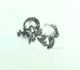 Ezrom Legae, Two Heads, charcoal