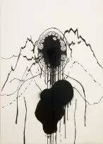 Zander Blom, Untitled, mixed media on paper stretched on canvas