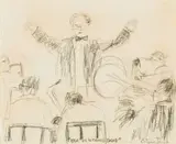Sam Nhlengethwa, Bra Vic Ntoni's Band, pencil on paper