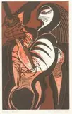 Cecil Skotnes, The Assasination of Shaka, colour woodcut