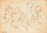 Walter Battiss, Group of Children, etching