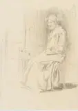 Maggie Laubser, Seated Woman, pencil